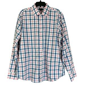 J.Crew Shirt Men Size XL Slim Fit Light Blue Pink Check Classic Preppy Button Up